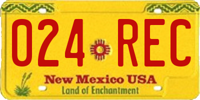 NM license plate 024REC