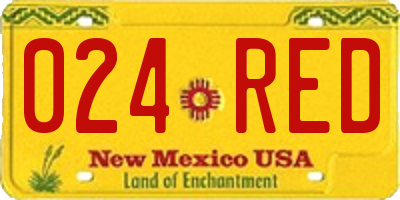 NM license plate 024RED