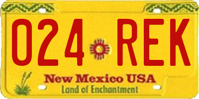 NM license plate 024REK