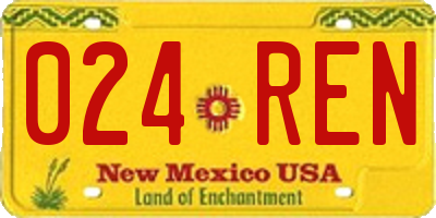 NM license plate 024REN