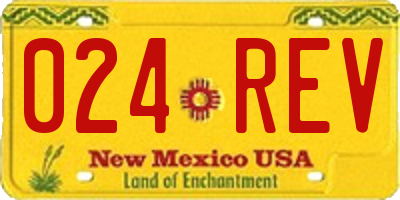 NM license plate 024REV