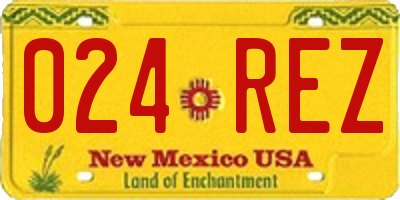 NM license plate 024REZ