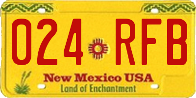 NM license plate 024RFB