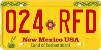 NM license plate 024RFD