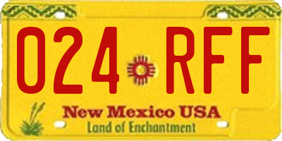 NM license plate 024RFF