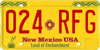NM license plate 024RFG