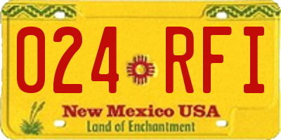 NM license plate 024RFI