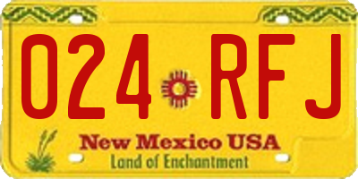 NM license plate 024RFJ