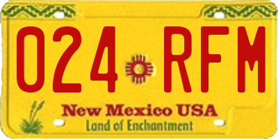 NM license plate 024RFM