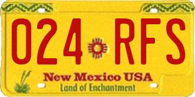 NM license plate 024RFS