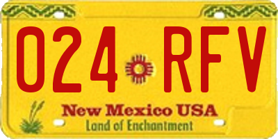 NM license plate 024RFV