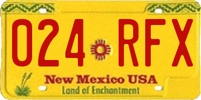 NM license plate 024RFX