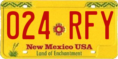 NM license plate 024RFY