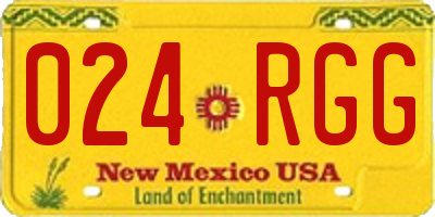 NM license plate 024RGG