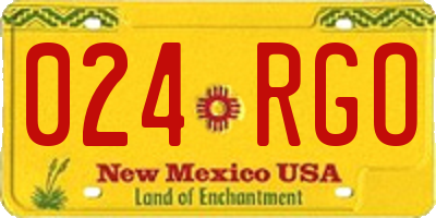 NM license plate 024RGO