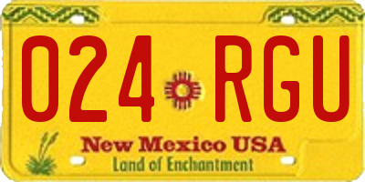NM license plate 024RGU
