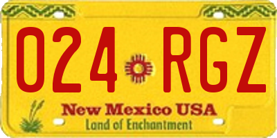 NM license plate 024RGZ