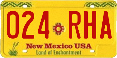 NM license plate 024RHA