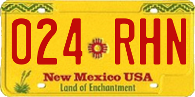 NM license plate 024RHN