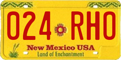 NM license plate 024RHO
