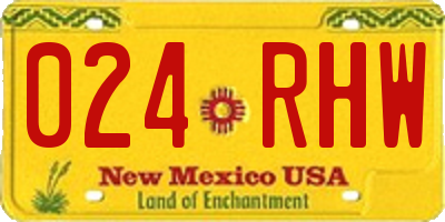 NM license plate 024RHW