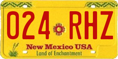 NM license plate 024RHZ