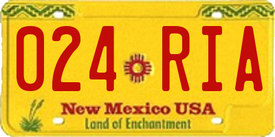 NM license plate 024RIA