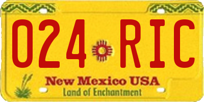 NM license plate 024RIC