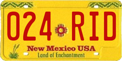 NM license plate 024RID