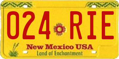 NM license plate 024RIE