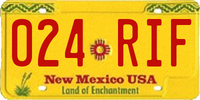 NM license plate 024RIF