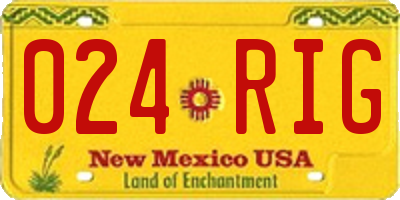 NM license plate 024RIG