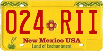 NM license plate 024RII