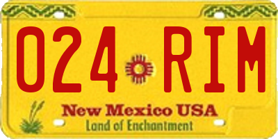 NM license plate 024RIM