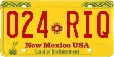 NM license plate 024RIQ