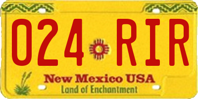 NM license plate 024RIR