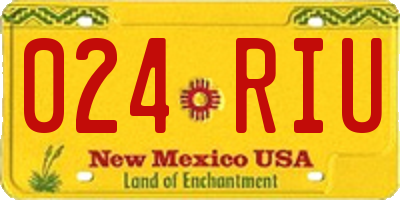 NM license plate 024RIU