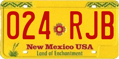 NM license plate 024RJB