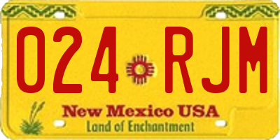 NM license plate 024RJM