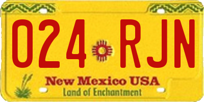 NM license plate 024RJN