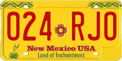NM license plate 024RJO