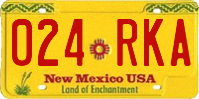 NM license plate 024RKA