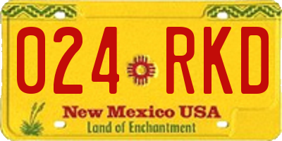 NM license plate 024RKD