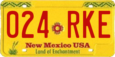 NM license plate 024RKE