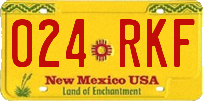 NM license plate 024RKF