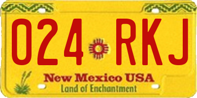 NM license plate 024RKJ