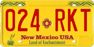 NM license plate 024RKT