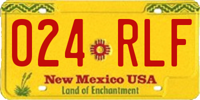 NM license plate 024RLF