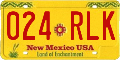 NM license plate 024RLK