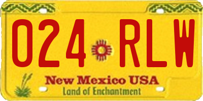 NM license plate 024RLW